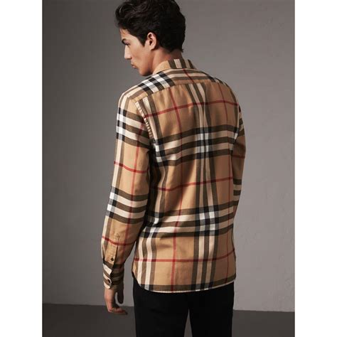 burberry denim shirt men|Burberry flannel shirt men's.